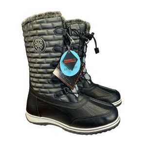 Totes women’s Liz waterproof snow boots. Black pewter. Size 7.